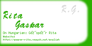 rita gaspar business card